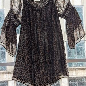 Max Studio Black and Brown Textured Dress